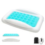 Fly Inflatable Toddler Travel Bed with Sides Portable Blow-Up Kids Air Mattress for Baby Child Compact Foldable Crib Alternative Built-in Pump