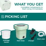 Portable Washing Machine Mini Washer for Apartments - Compact, Foldable Countertop Clothes Washer & Dryer Combo, Small Lavadora Portatil - Image 6