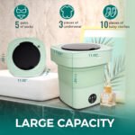 Portable Washing Machine Mini Washer for Apartments - Compact, Foldable Countertop Clothes Washer & Dryer Combo, Small Lavadora Portatil - Image 3